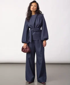 Dames blouse blauw