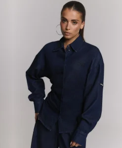 Dames blouse blauw