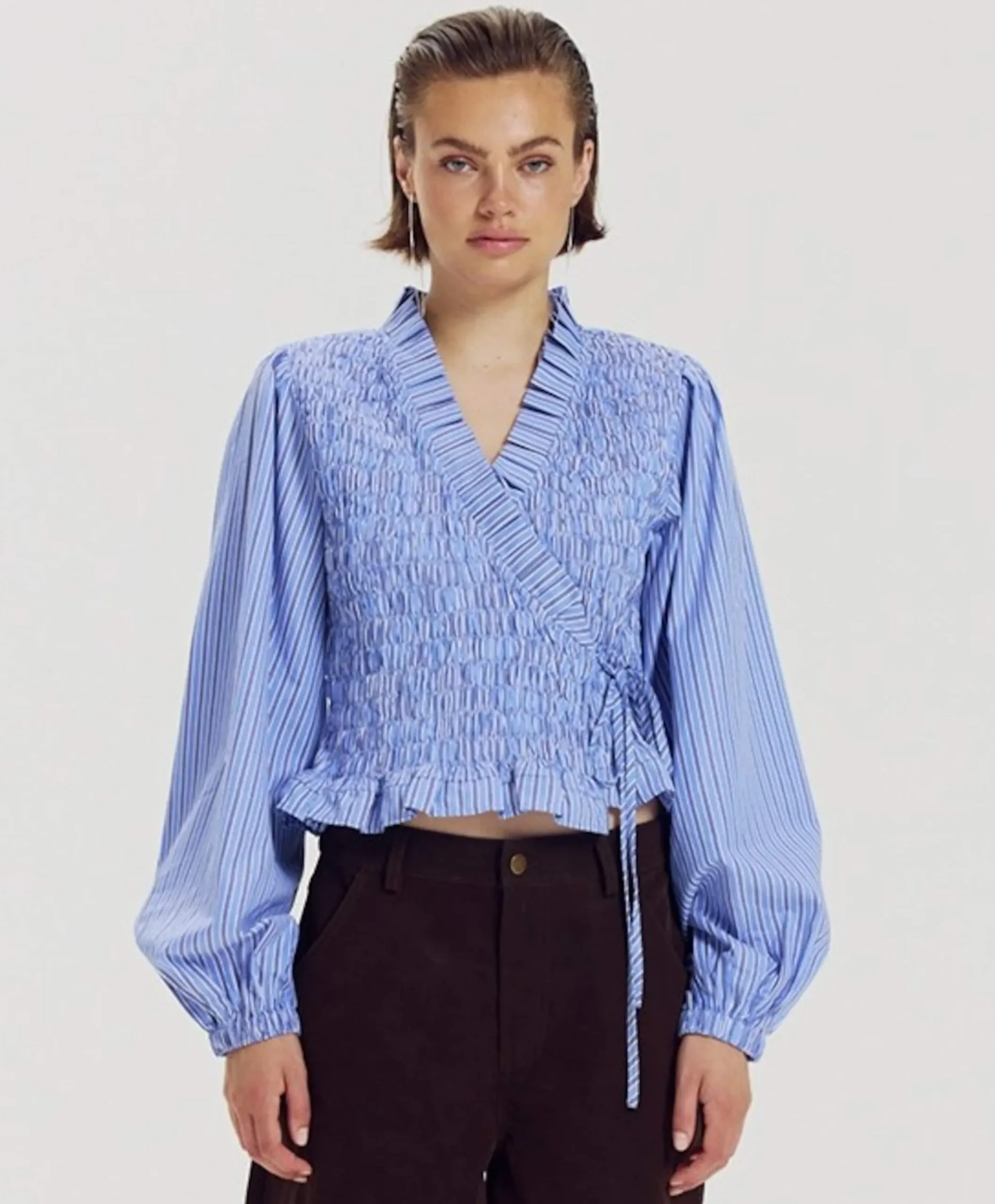 Dames blouse blauw
