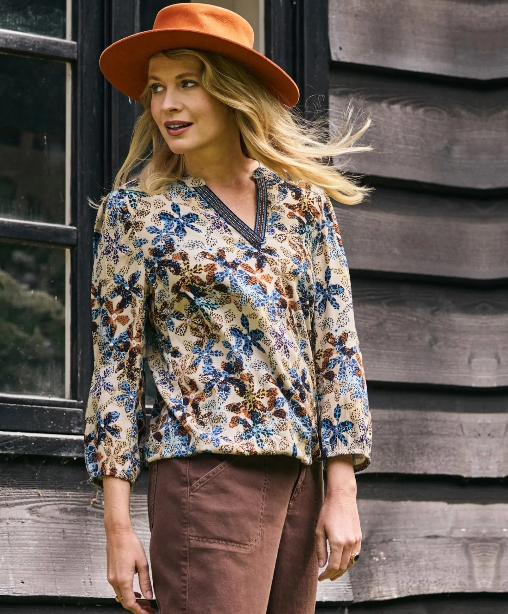 Dames blouse blauw