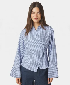 Dames blouse blauw