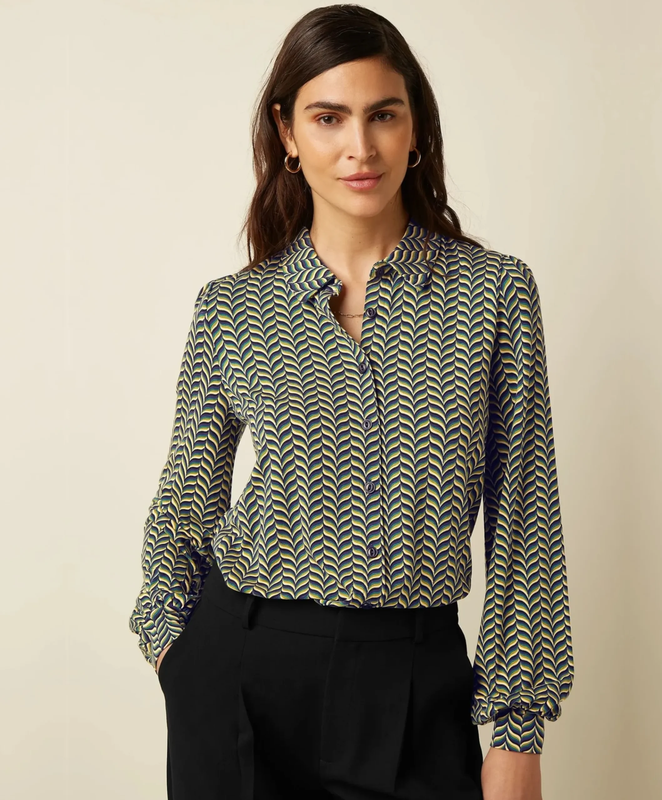 Dames blouse blauw