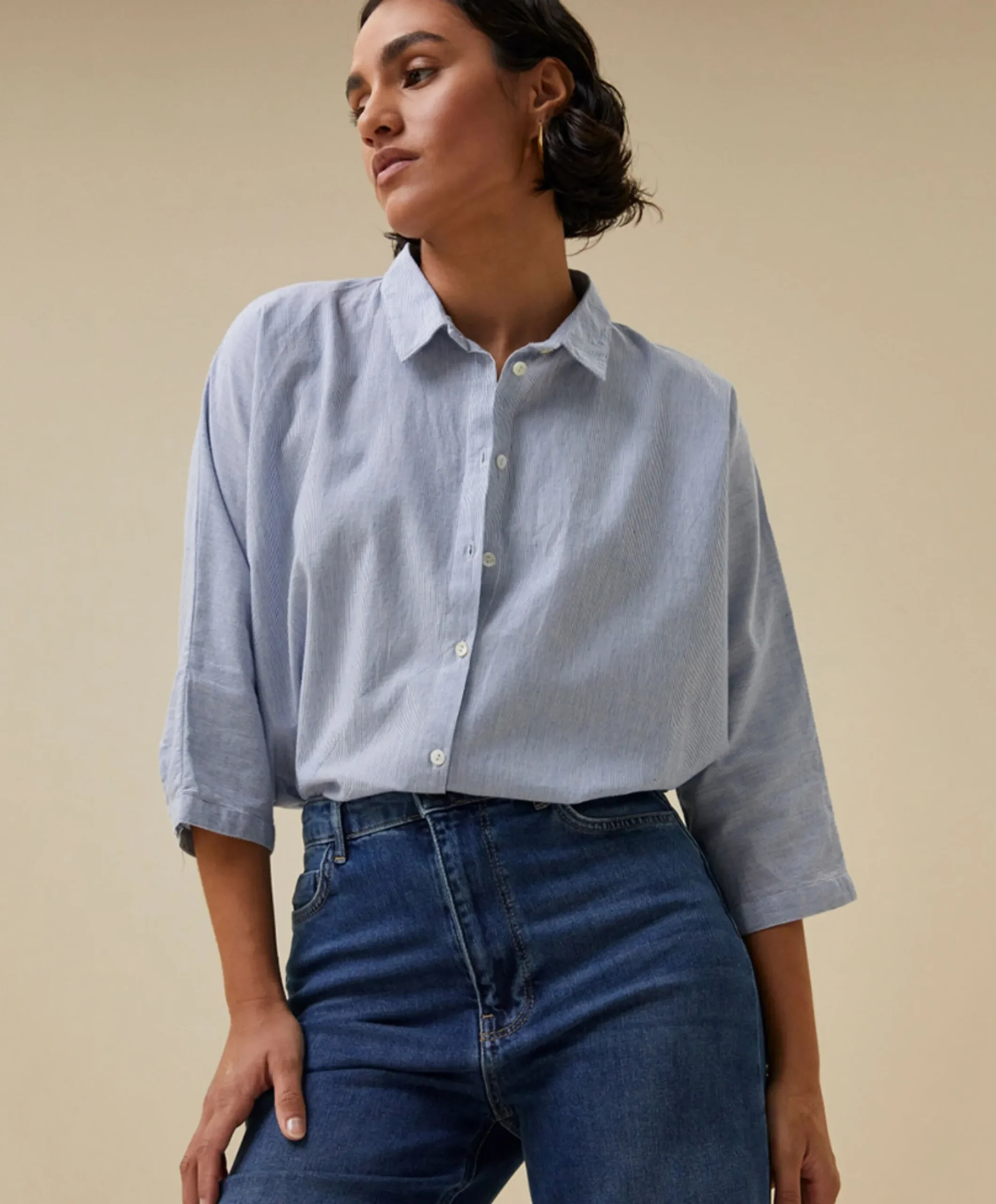 Dames blouse blauw