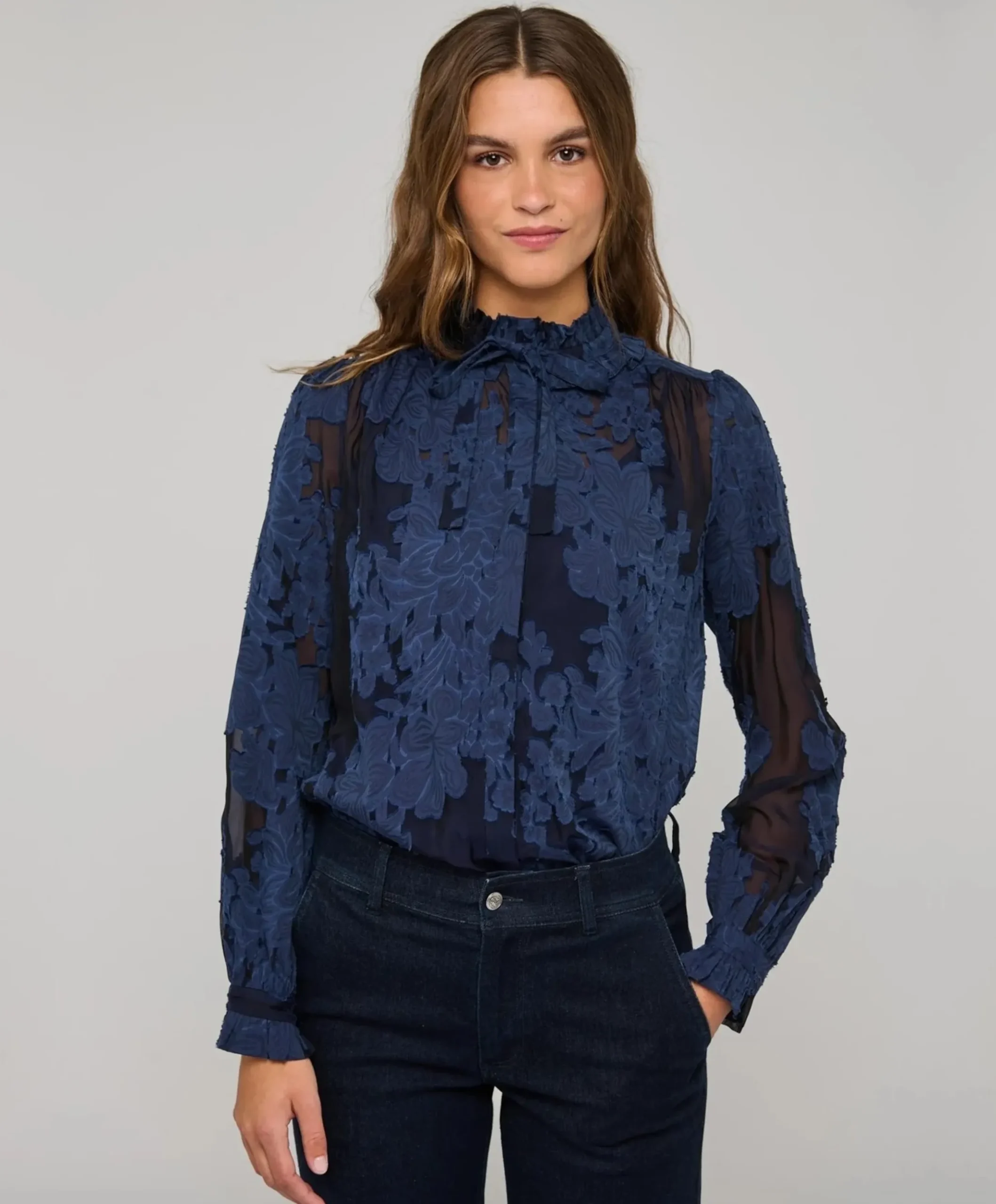 Dames blouse blauw