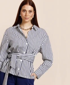 Dames blouse blauw