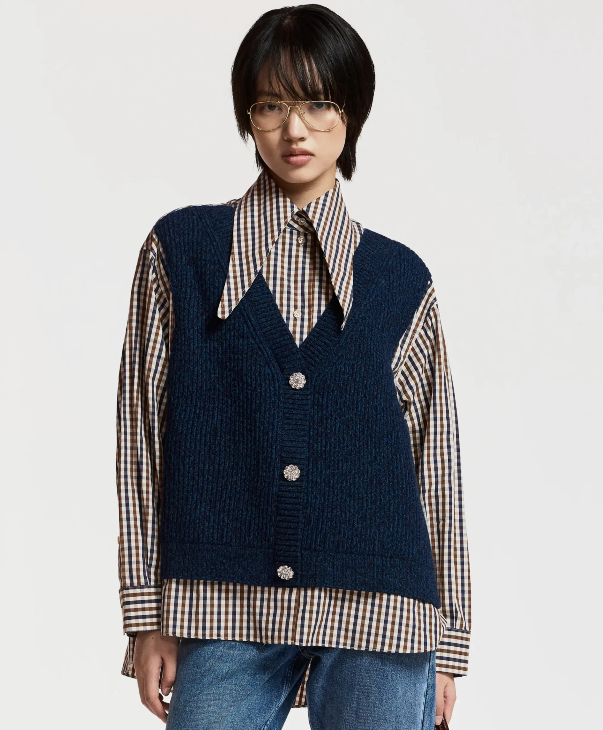 Dames blouse blauw
