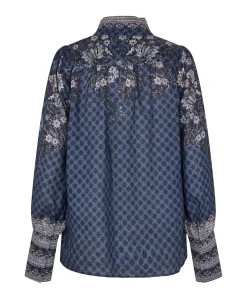 Dames blouse blauw