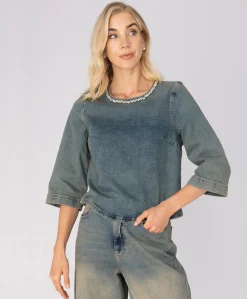 Dames blouse blauw