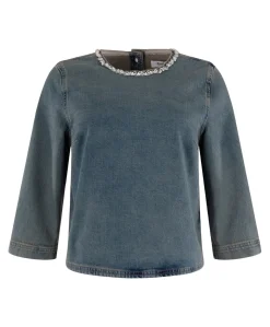 Dames blouse blauw