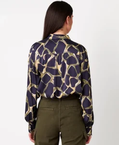Dames blouse blauw
