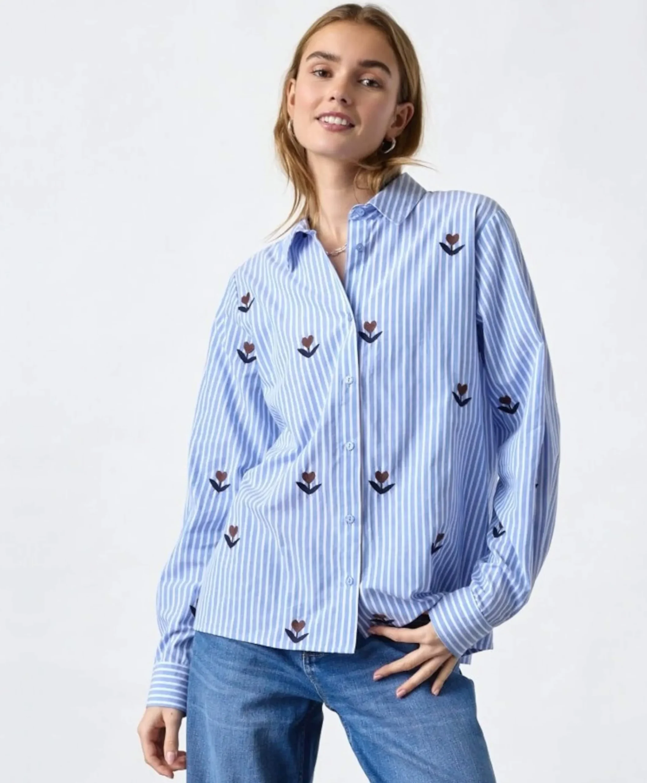 Dames blouse blauw