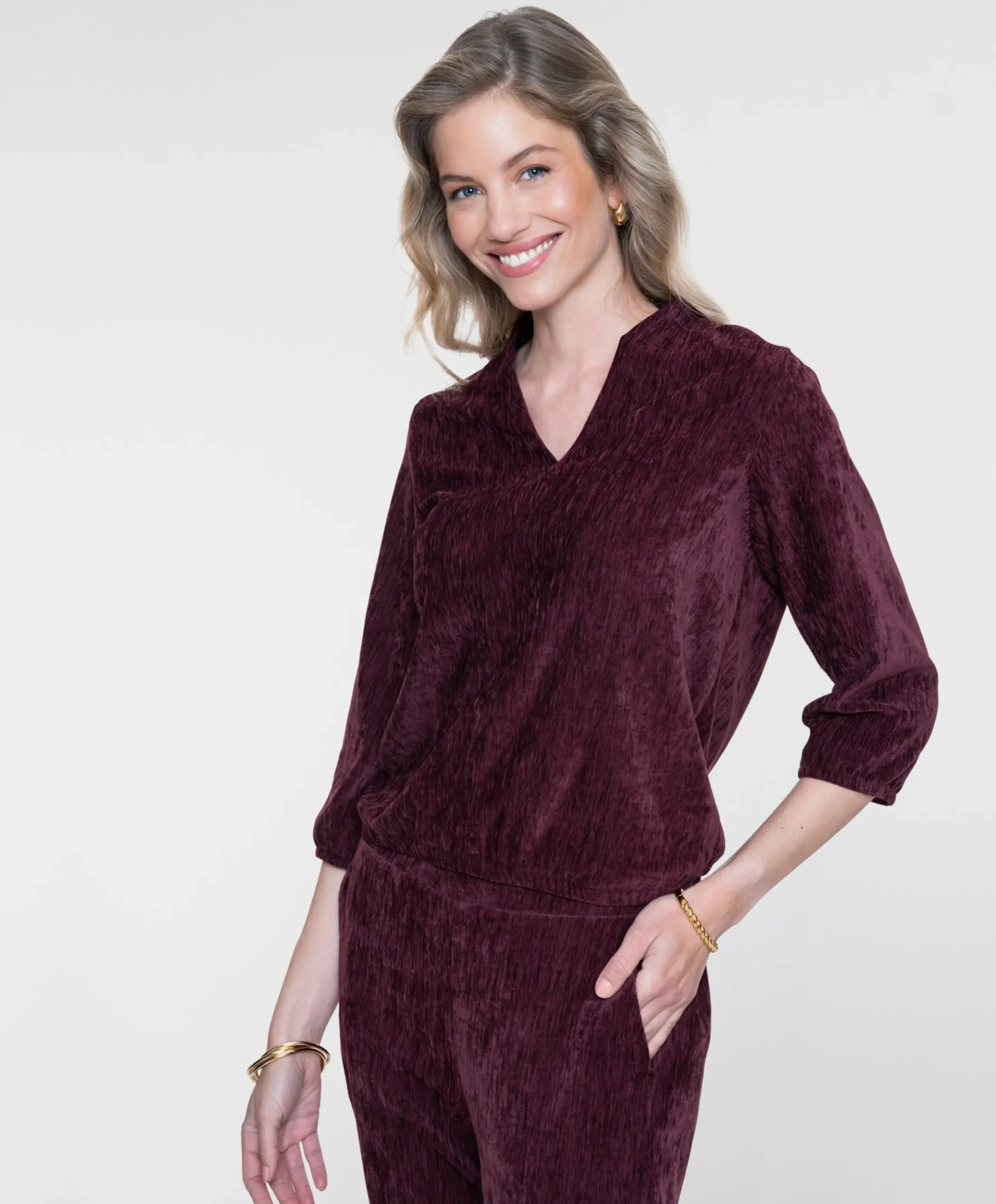 Dames blouse bordeaux