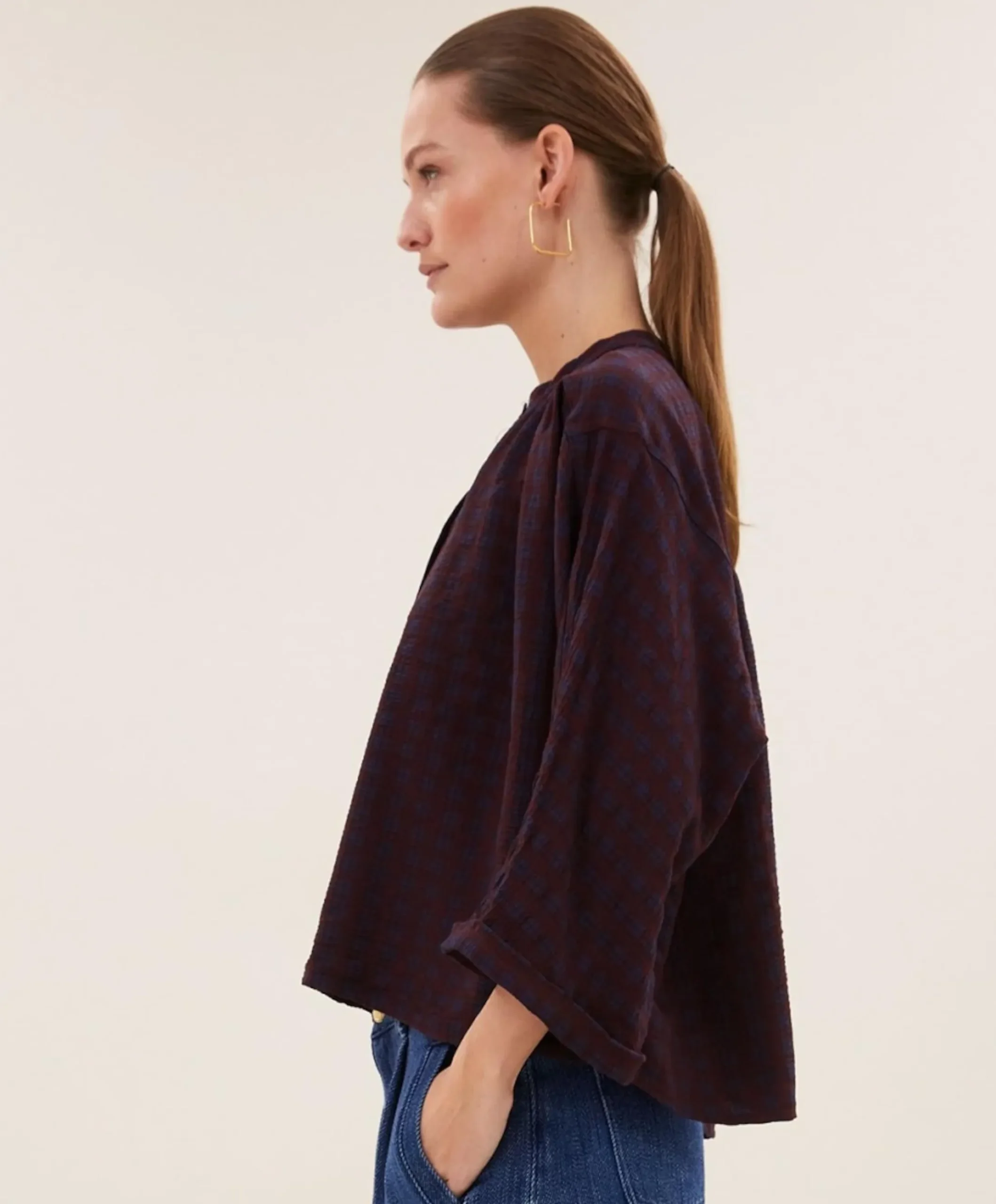Dames blouse bordeaux