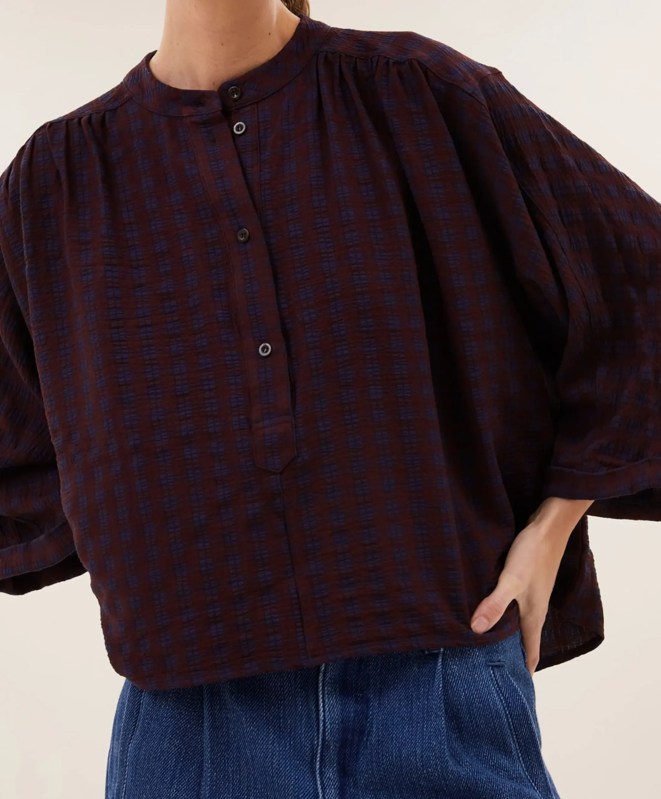 Dames blouse bordeaux