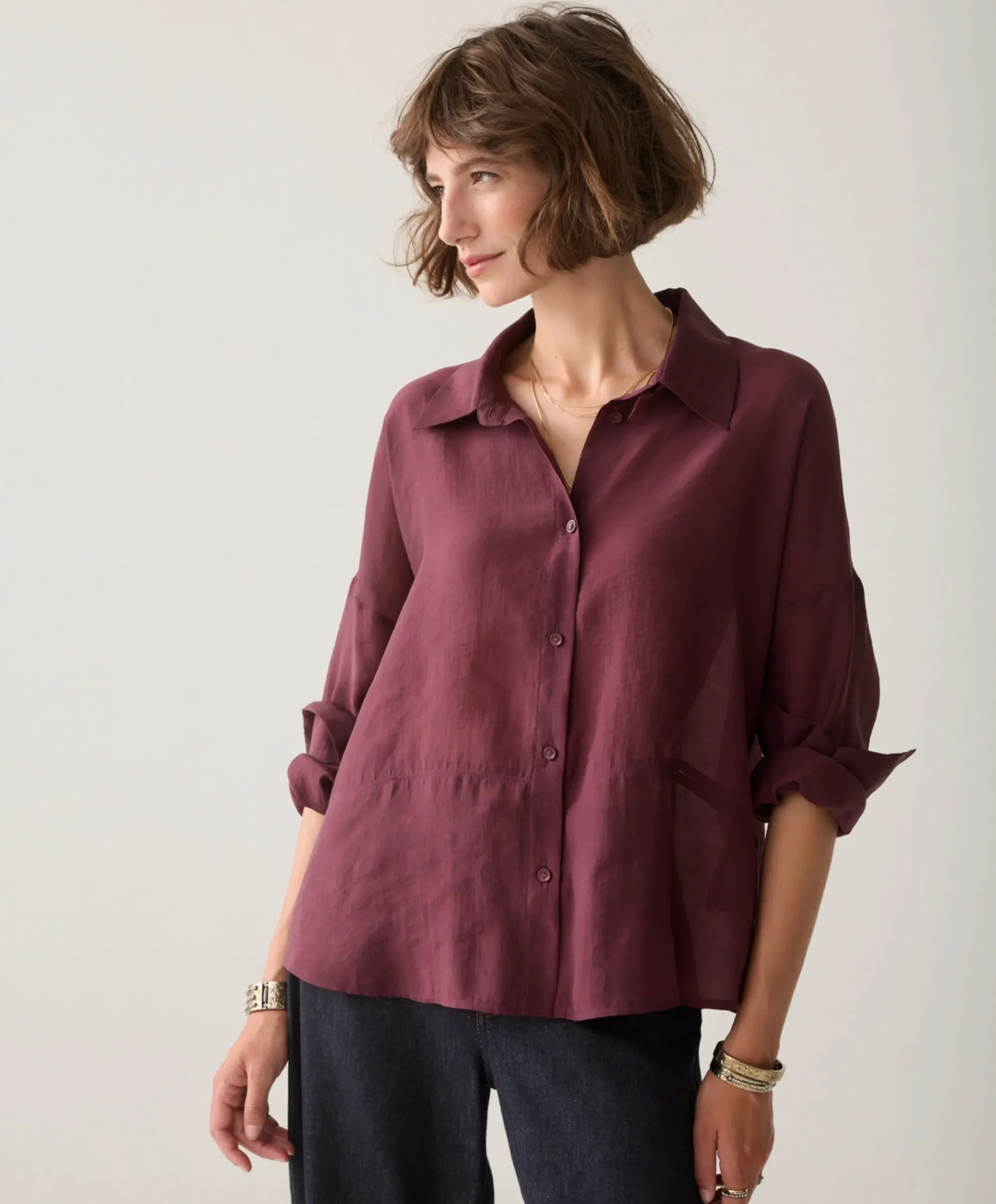 Dames blouse bordeaux