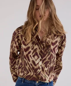 Dames blouse bruin
