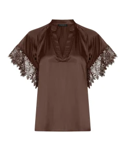 Dames blouse bruin