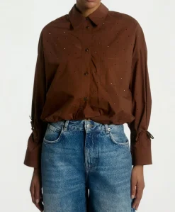 Dames blouse bruin
