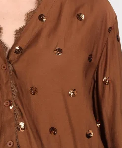 Dames blouse bruin
