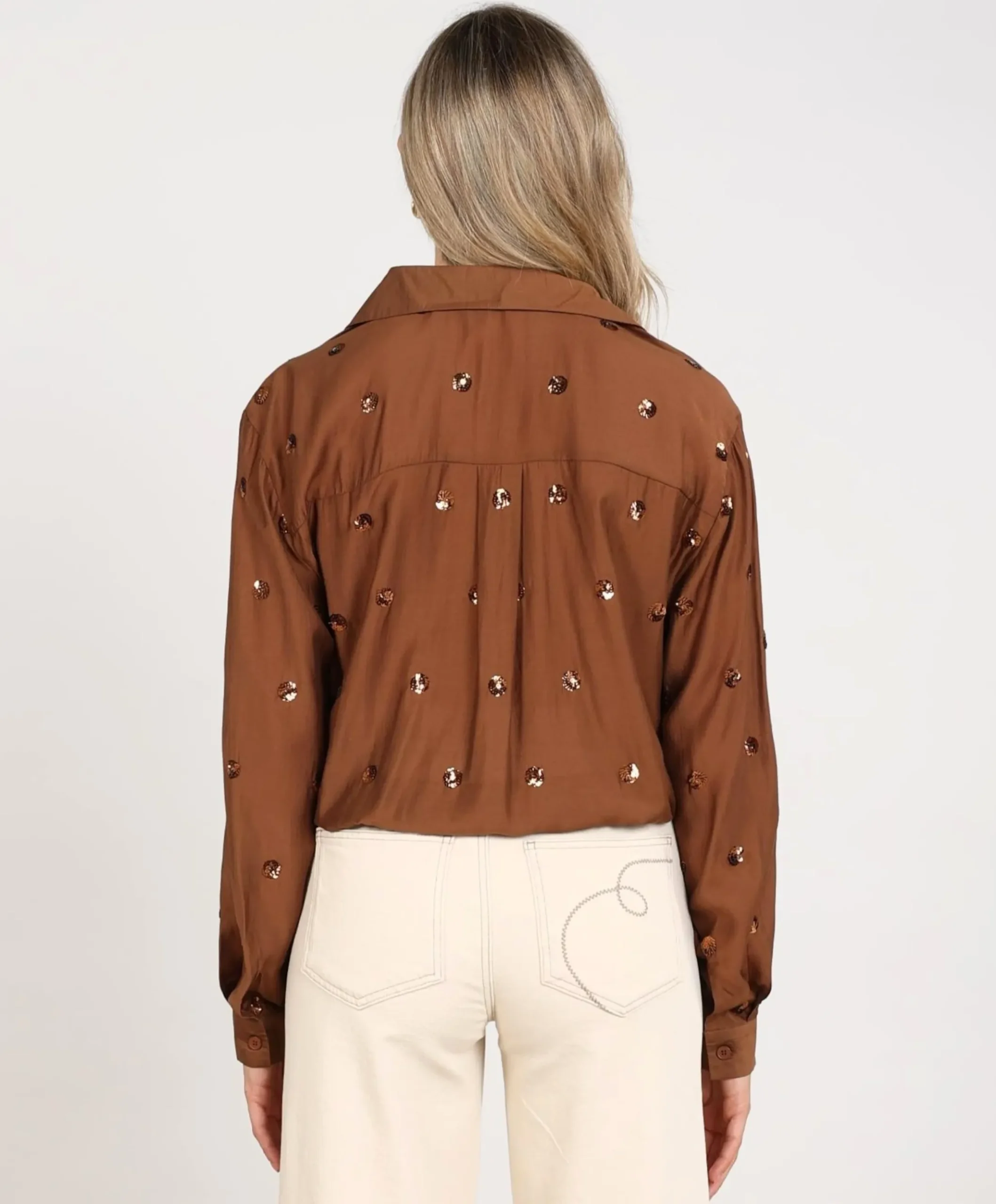 Dames blouse bruin