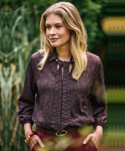 Dames blouse bruin