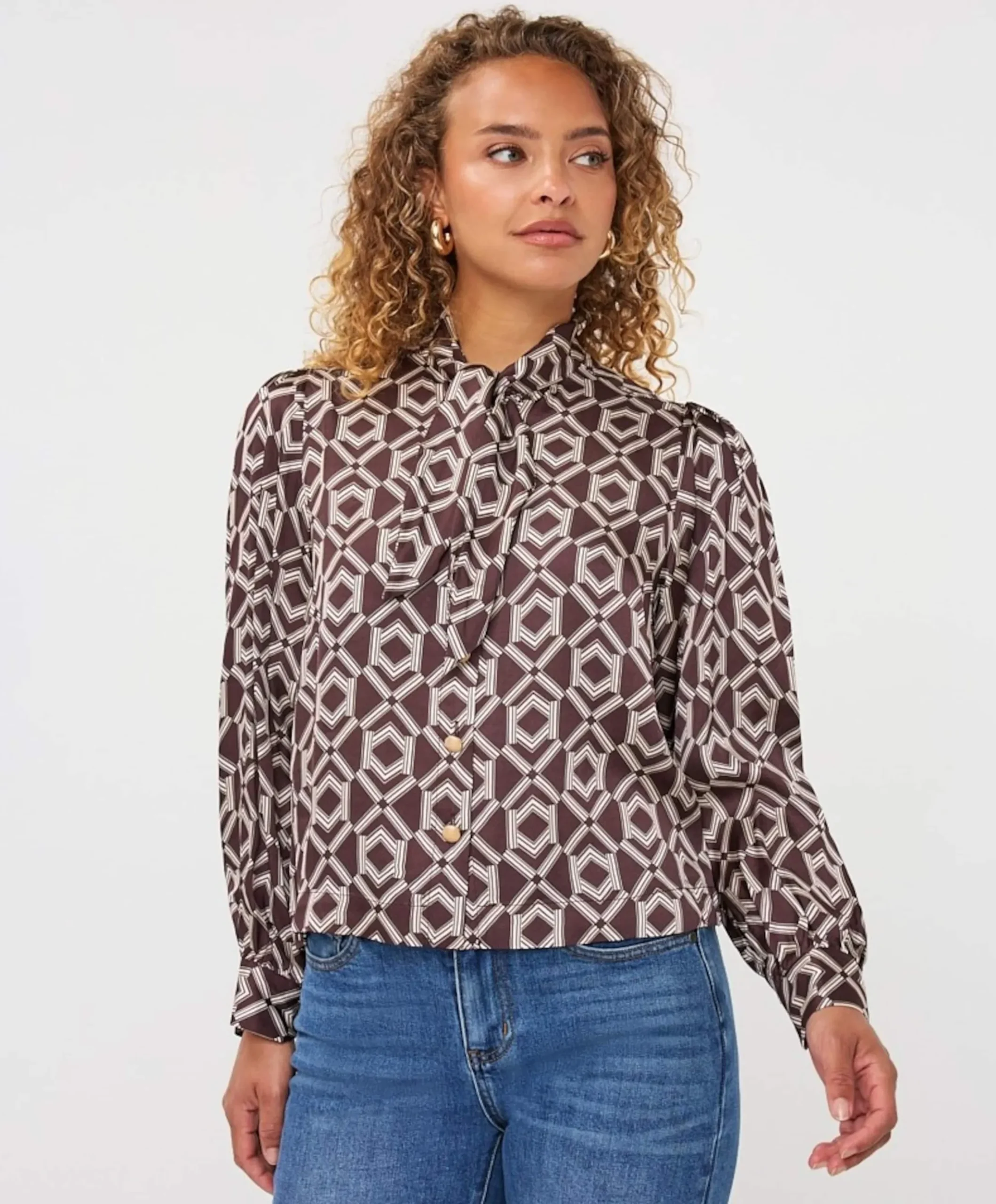 Dames blouse bruin