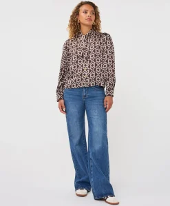 Dames blouse bruin