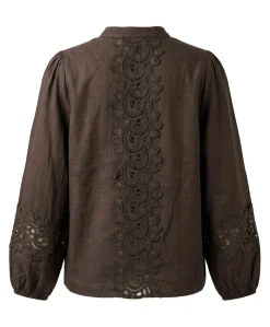 Dames blouse bruin