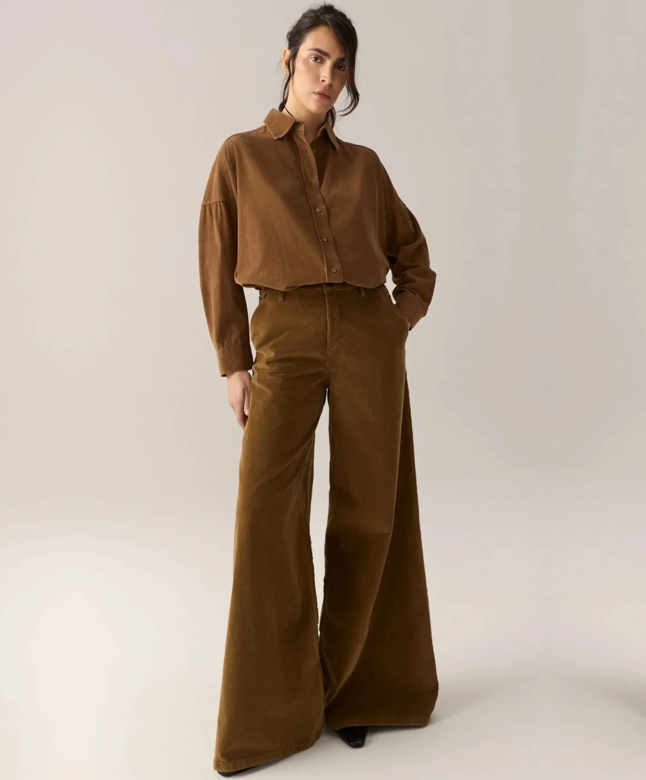 Dames blouse bruin