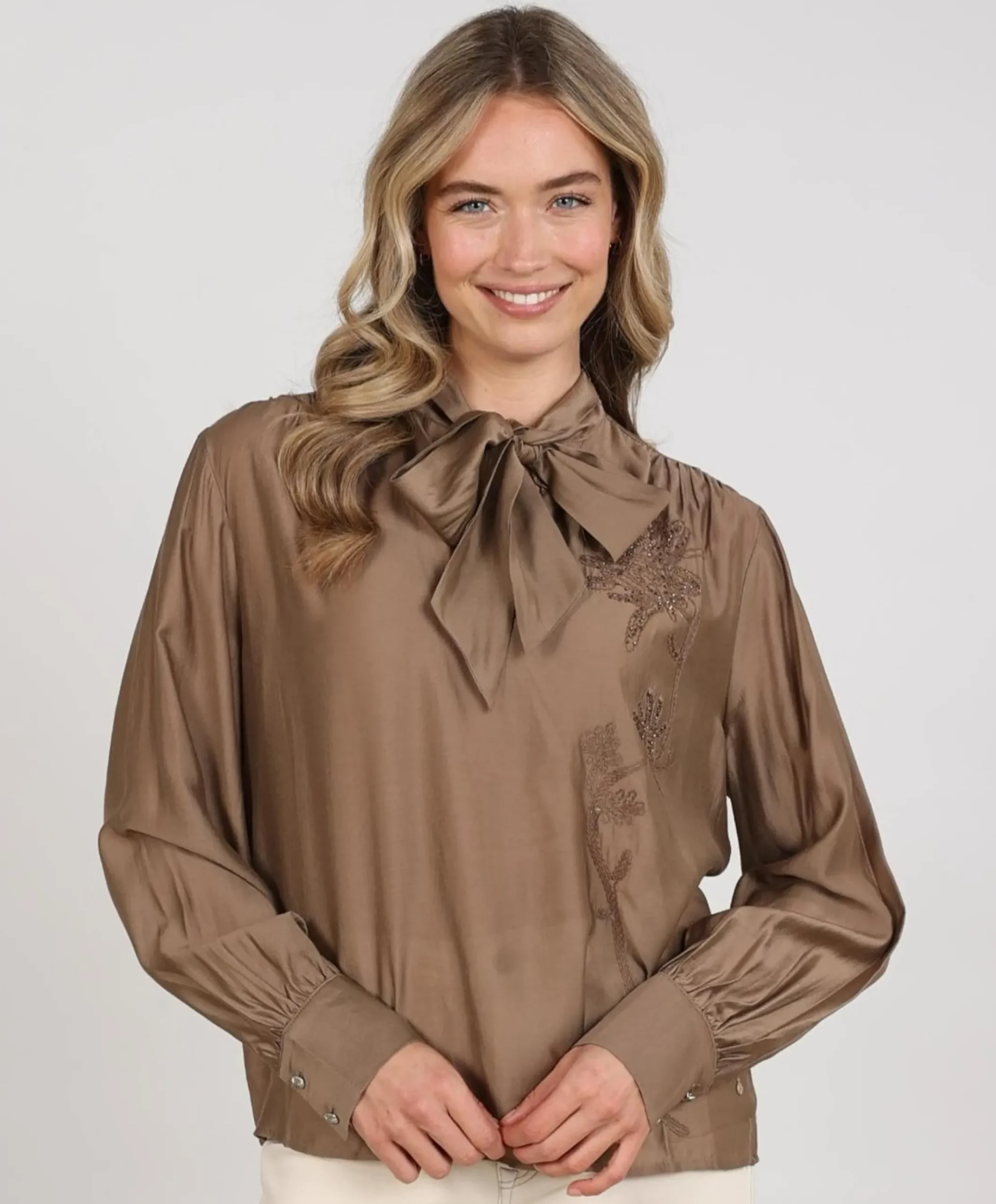 Dames blouse bruin