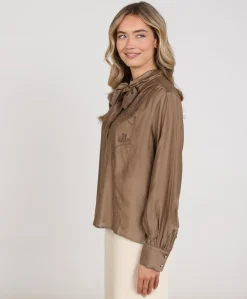 Dames blouse bruin