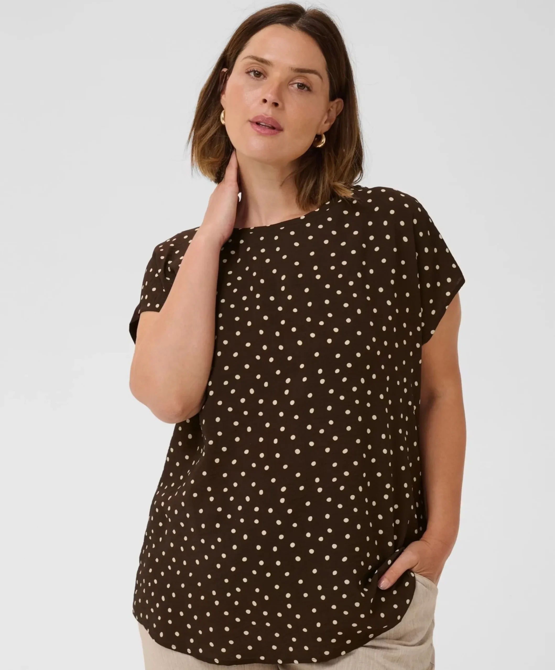 Dames blouse bruin