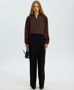 Dames blouse bruin