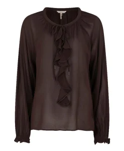 Dames blouse bruin