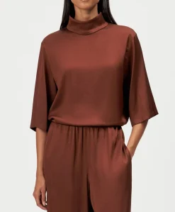 Dames blouse bruin