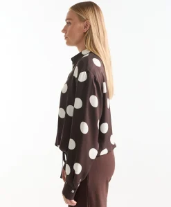Dames blouse bruin