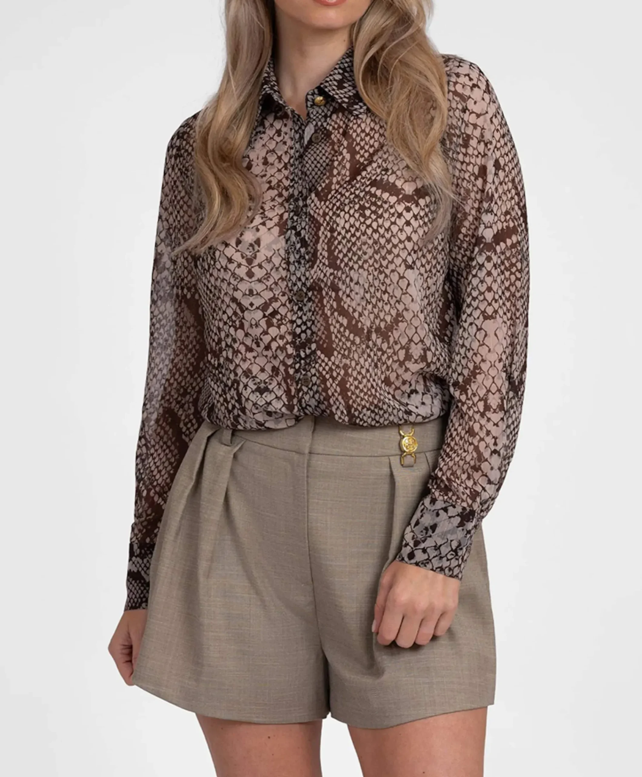 Dames blouse bruin