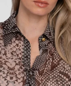 Dames blouse bruin