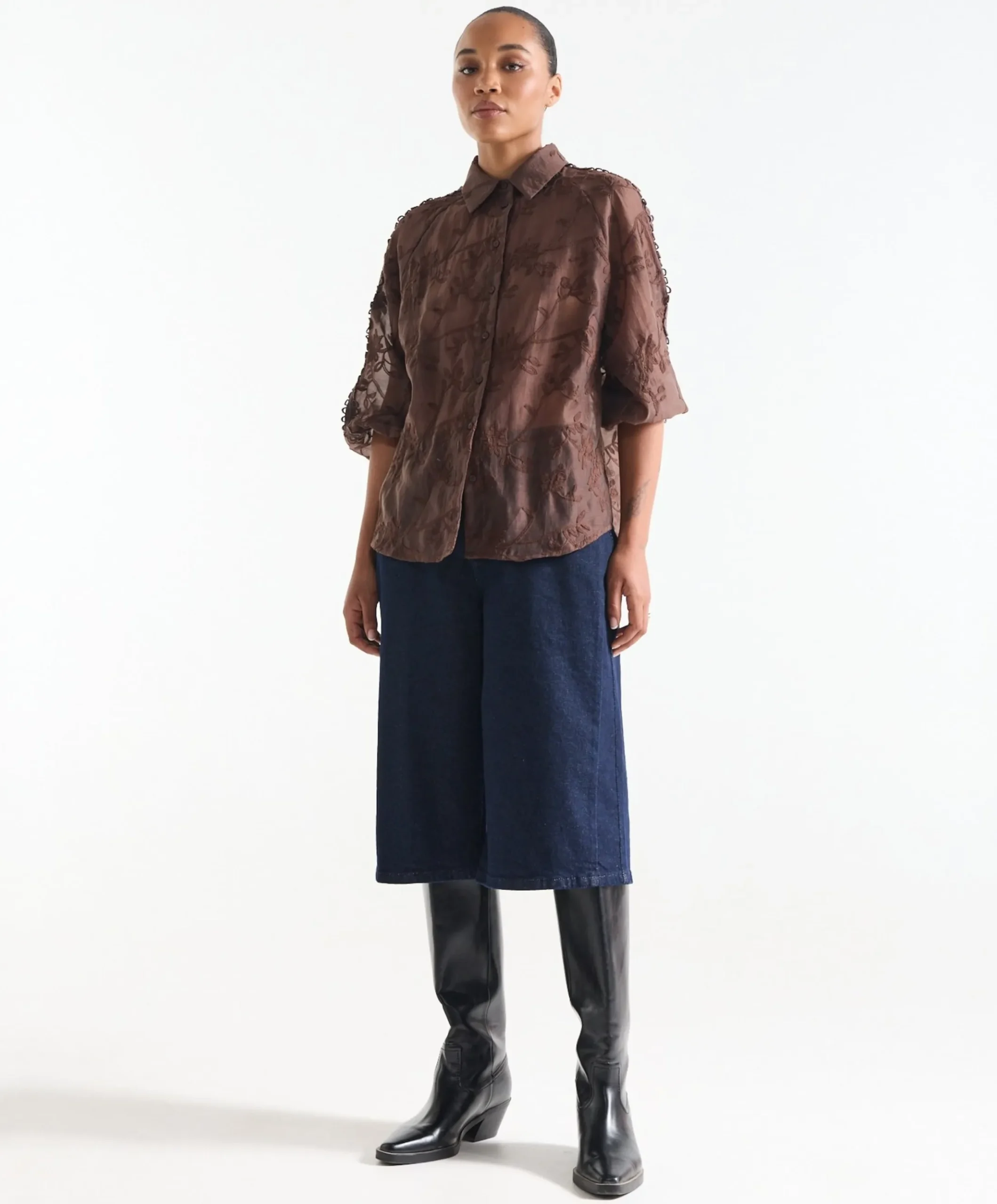 Dames blouse bruin