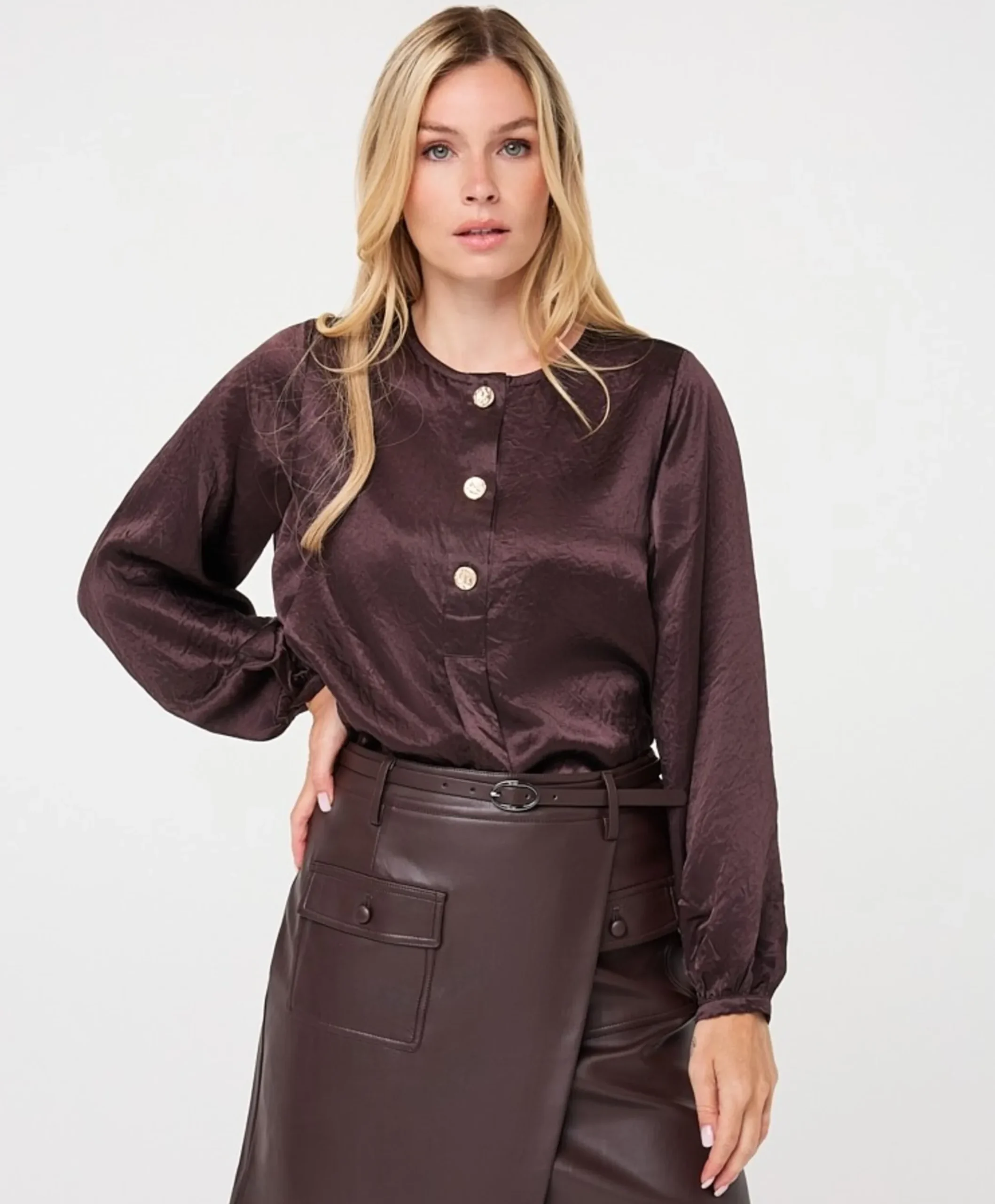 Dames blouse bruin