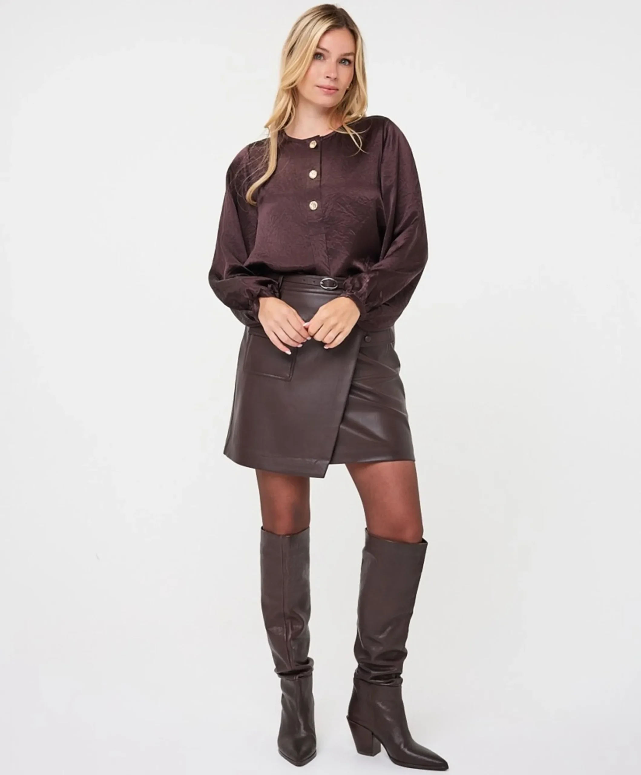 Dames blouse bruin