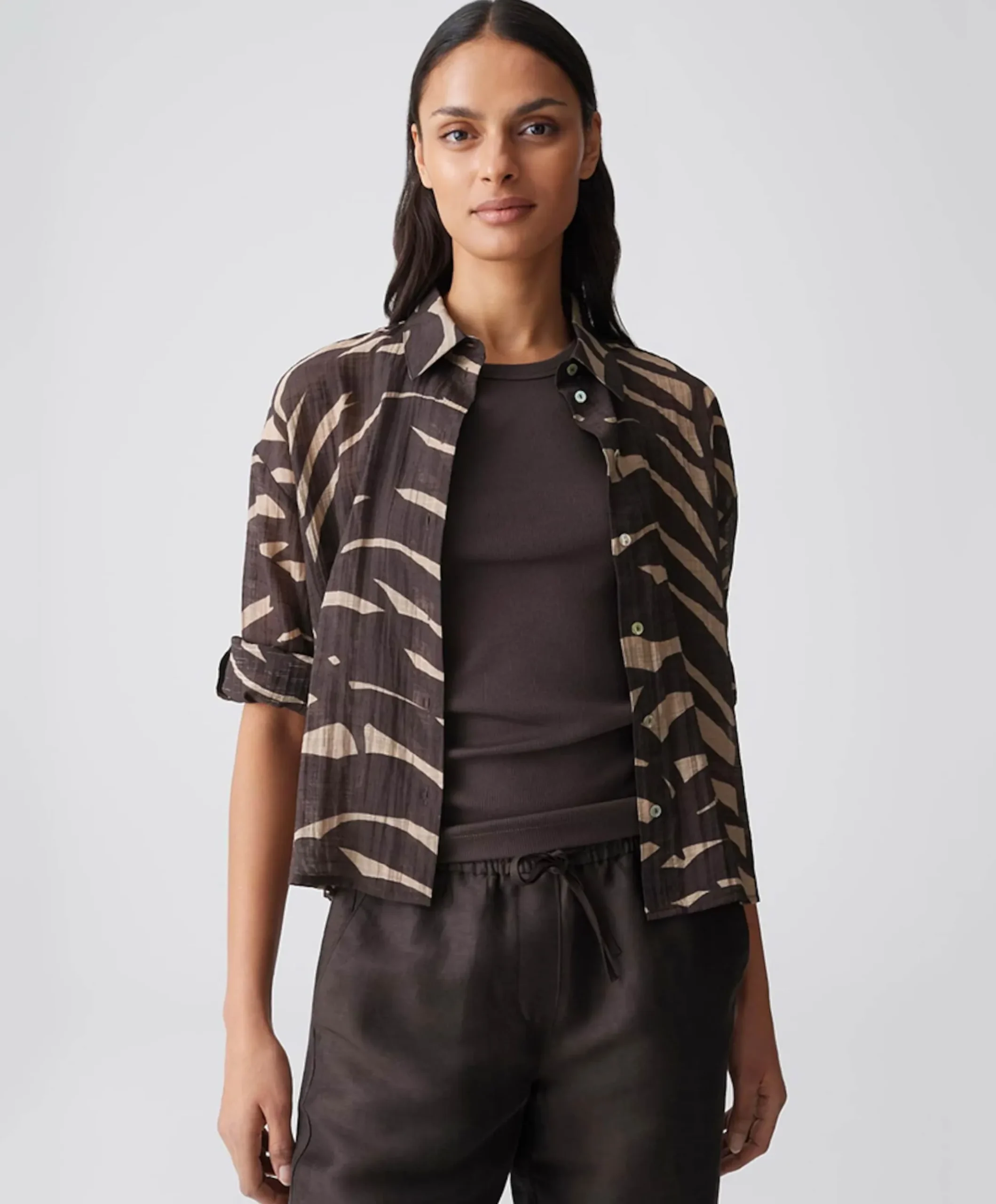 Dames blouse bruin