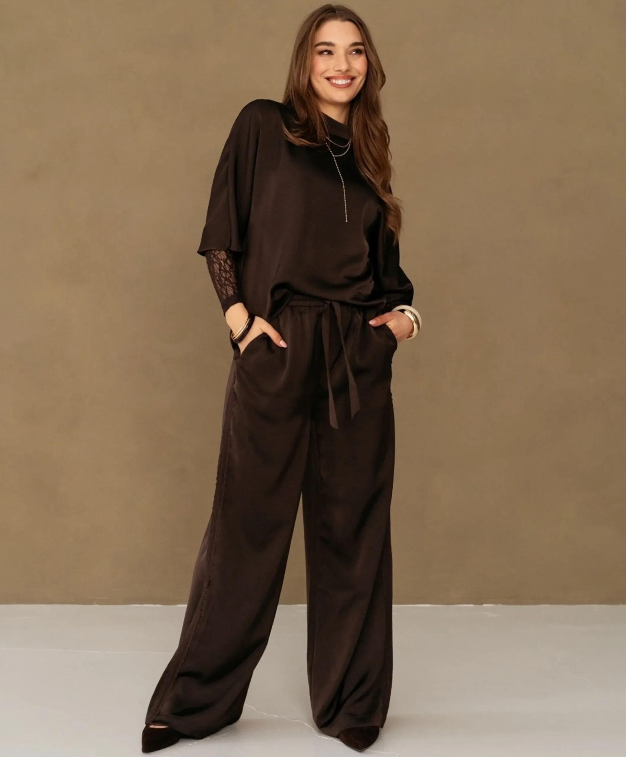 Dames blouse bruin