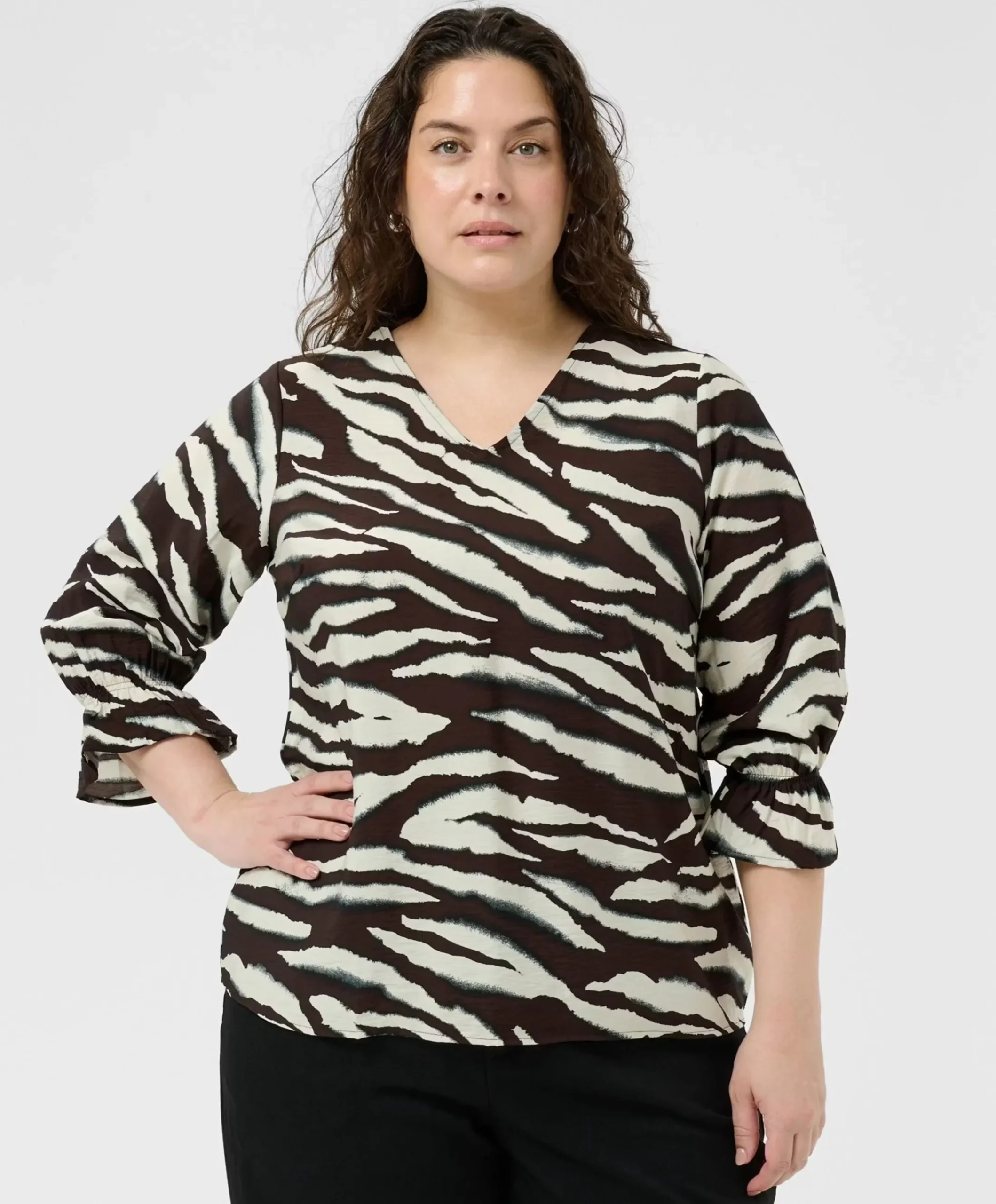 Dames blouse bruin
