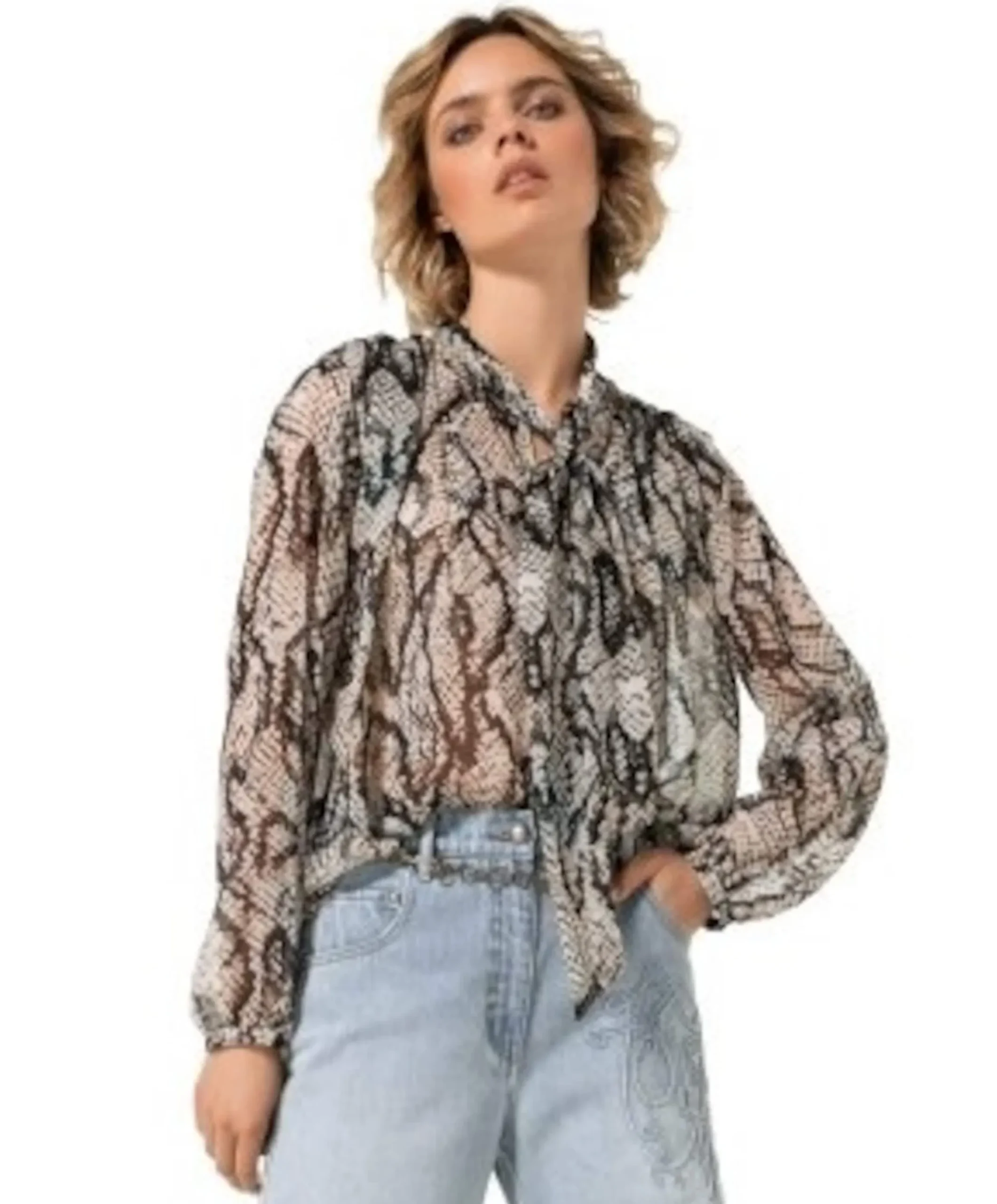 Dames blouse grijs