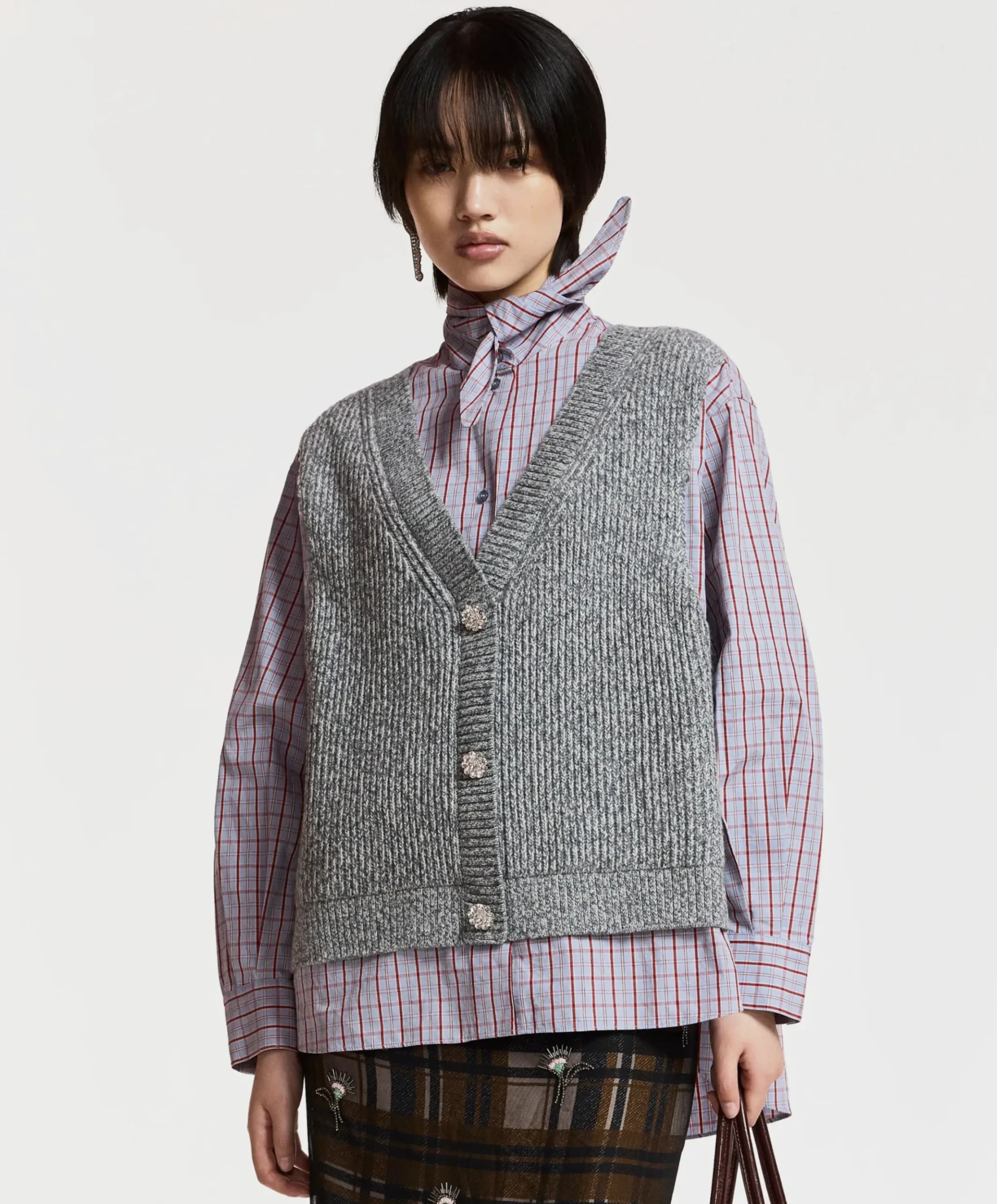 Dames blouse grijs