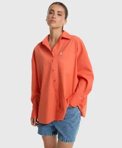 Dames blouse oranje