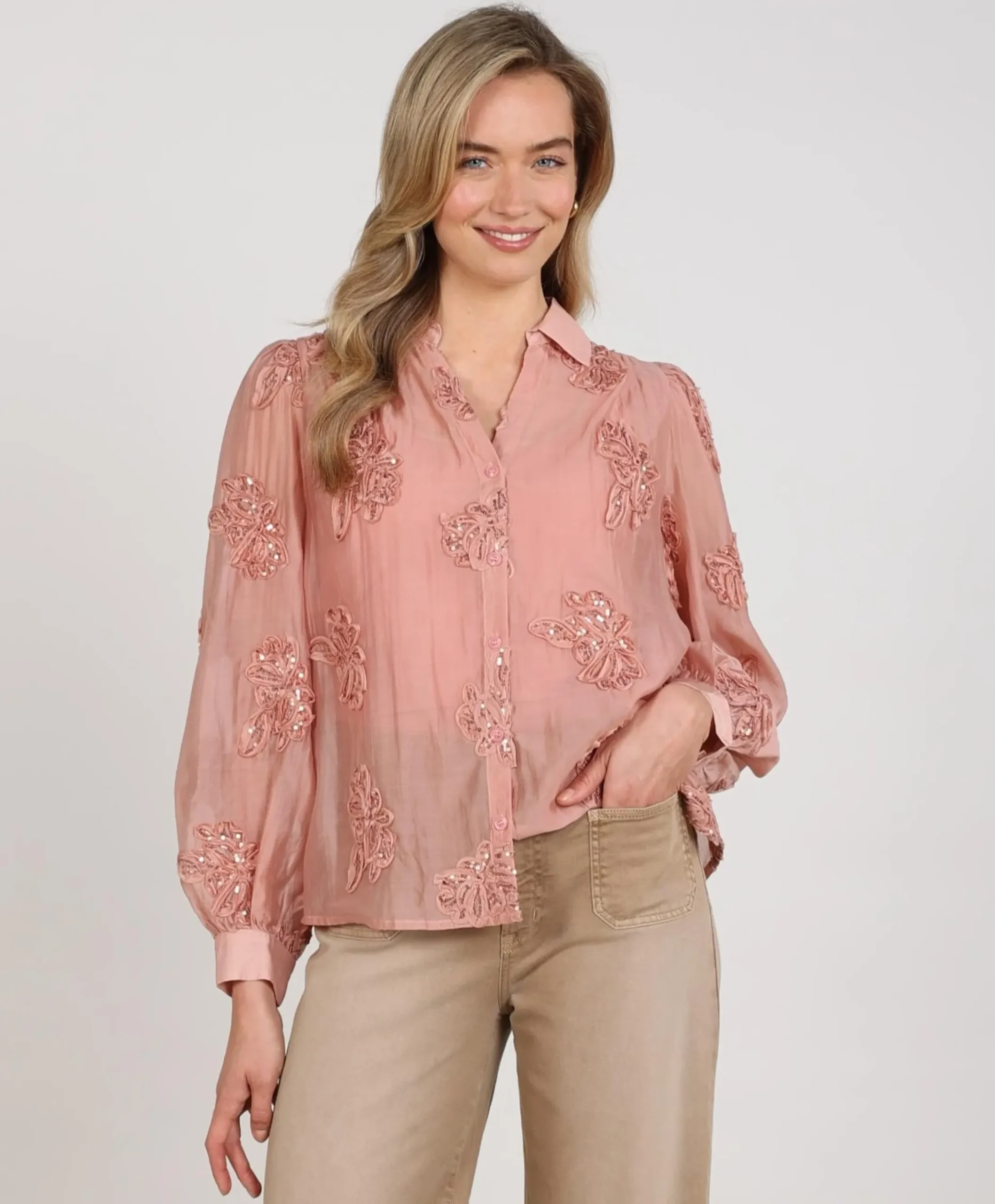 Dames blouse roze