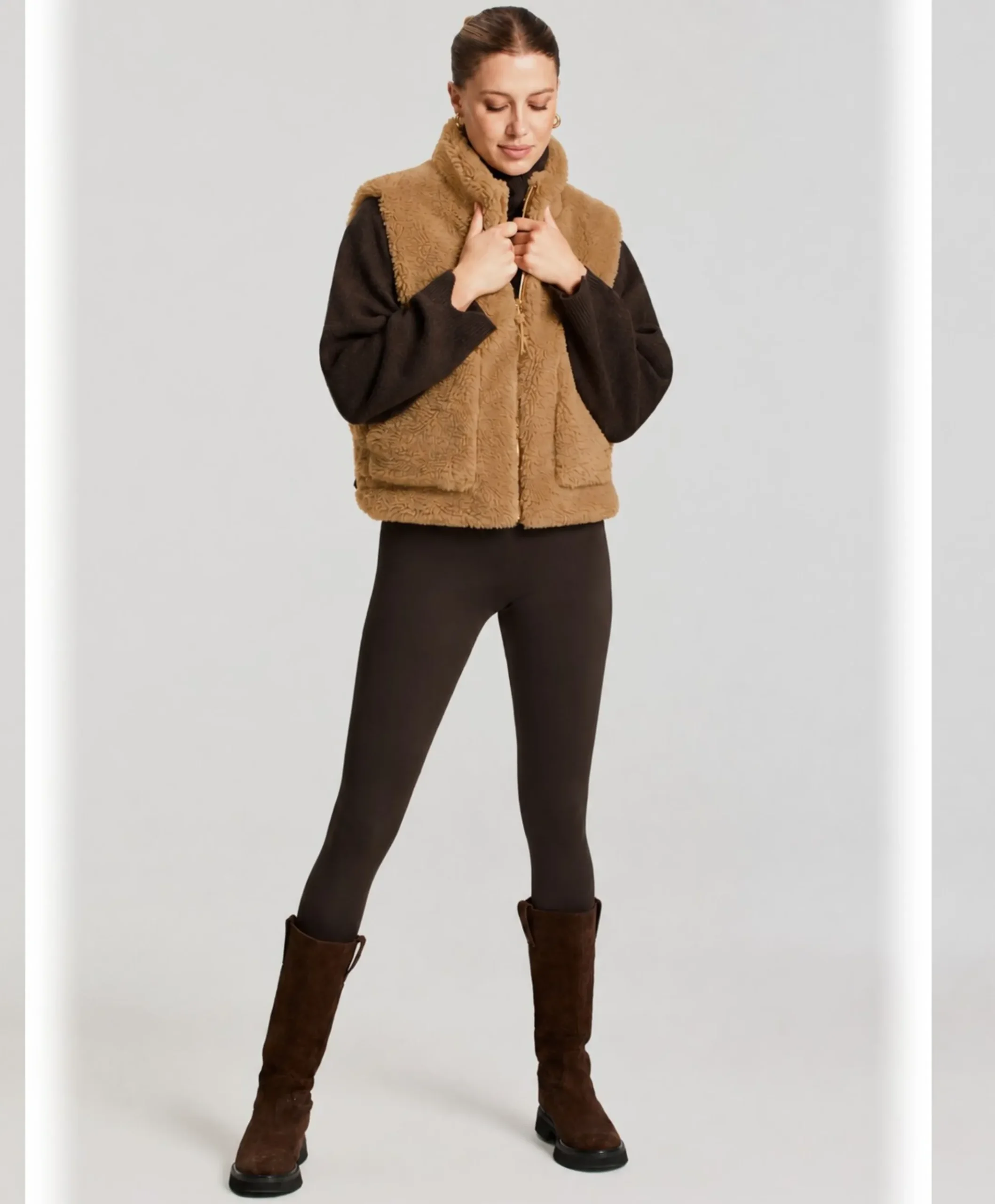 Dames bodywarmer beige
