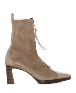 dames enkellaarzen beige